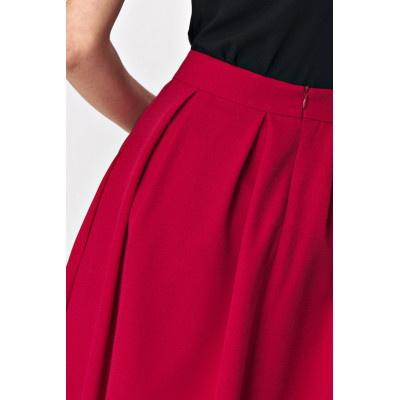 Rozkloszowana czerwona spódnica midi  - SP50