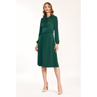 Zielona sukienka z fontaziem - S186